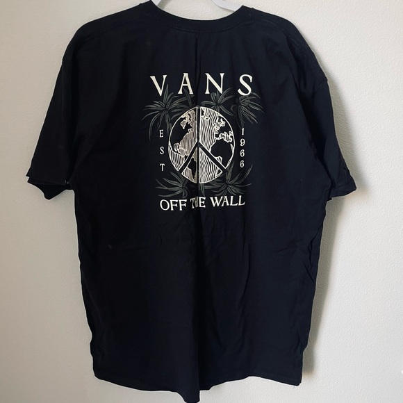 Vans Off The Wall Peace Sign Black T-Shirt Size XL - Picture 2 of 4